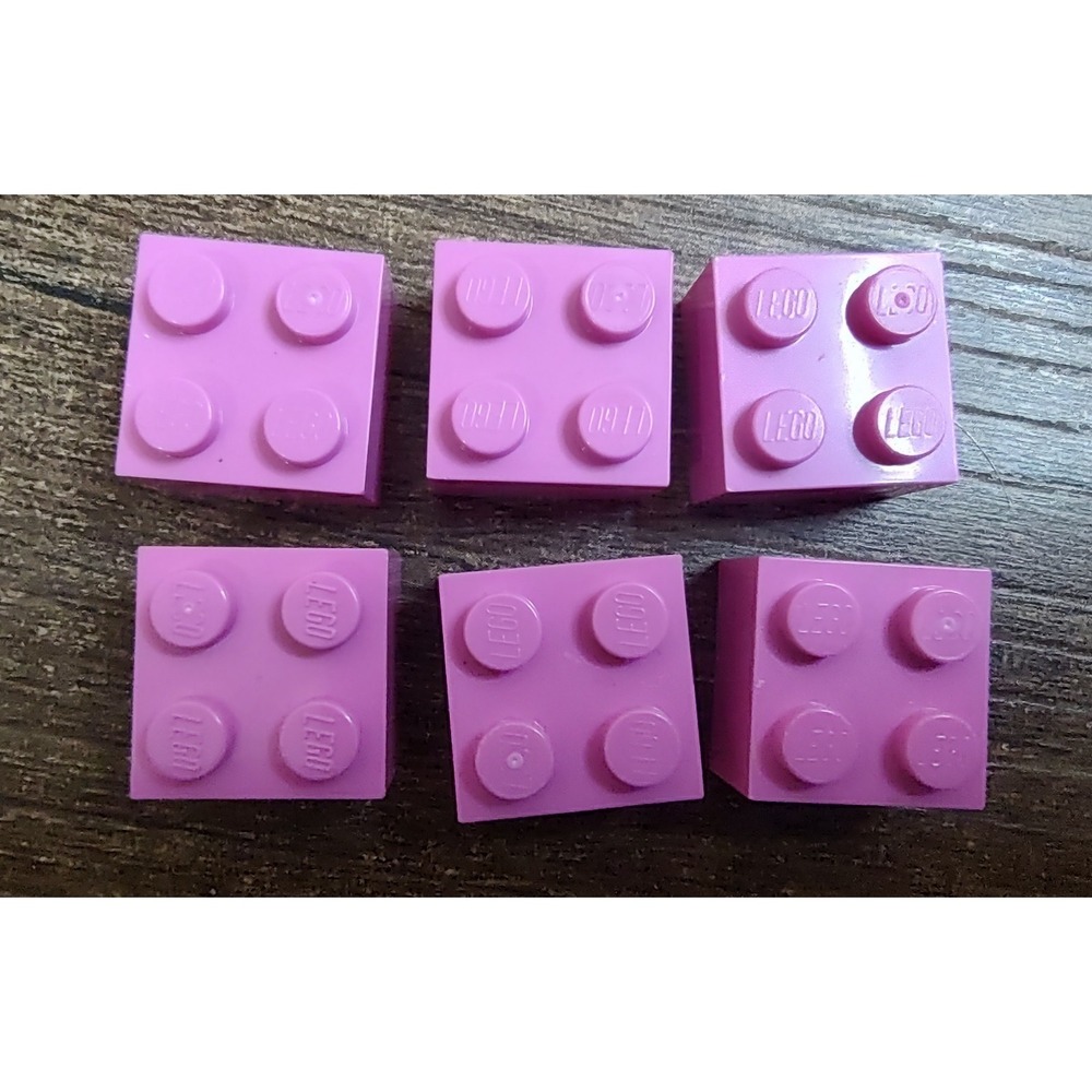 (6) 2x2 Pink Standard Brick Bricks Lego Building Parts - Picture 1 of 2